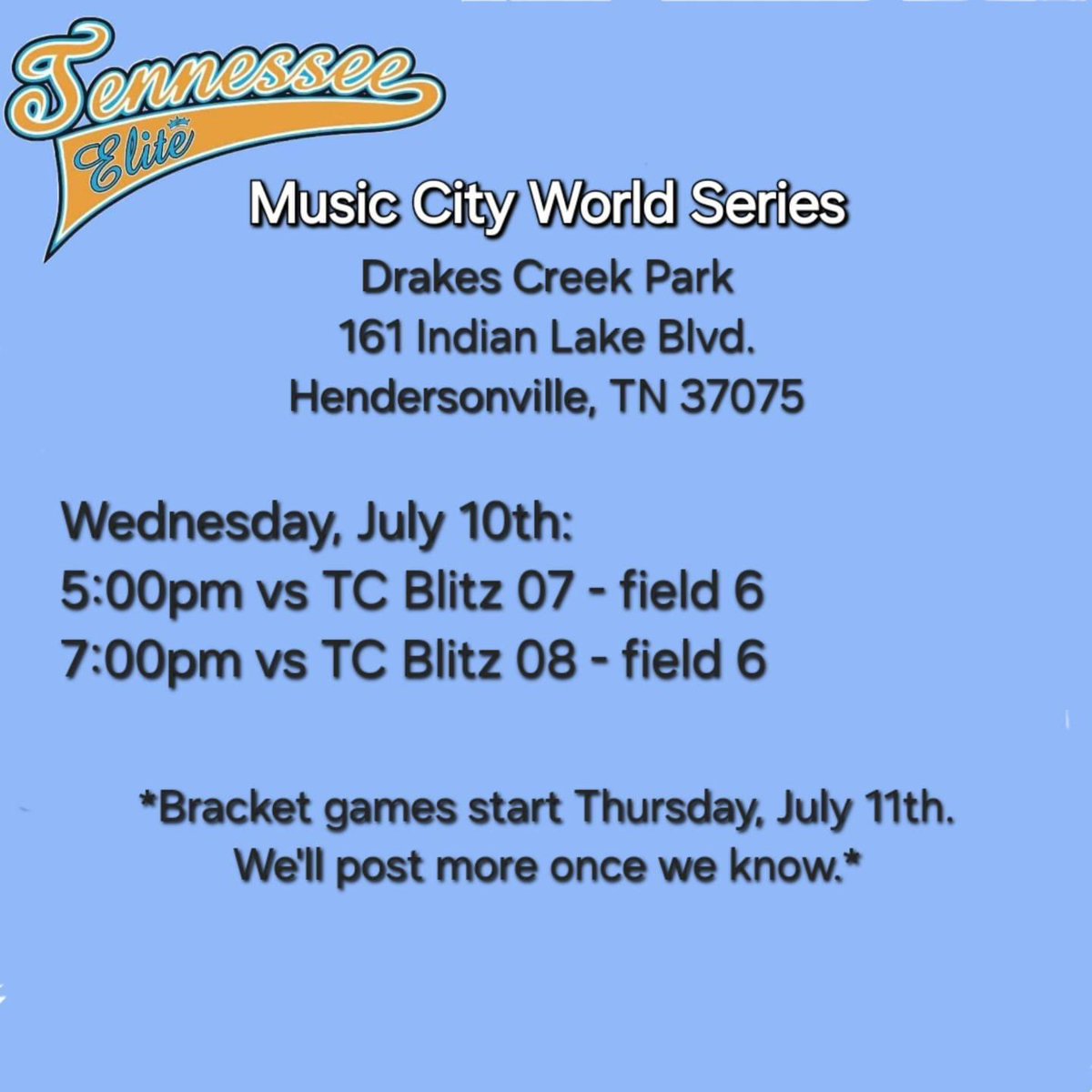 Last tournament of the summer starts Wednesday.