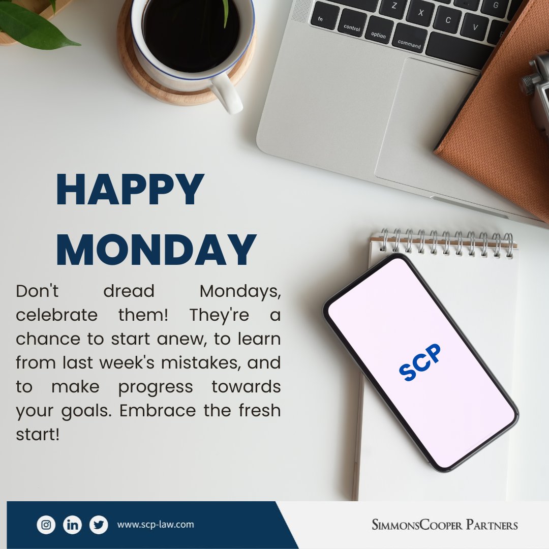 scp_law's tweet photo. Happy Monday! 🌟 Start your week strong and stay focused on your goals. Every challenge is an opportunity to grow. Let's make this week count! 💪 #MondayMotivation #Success https://t.co/8sU3bMwjeM