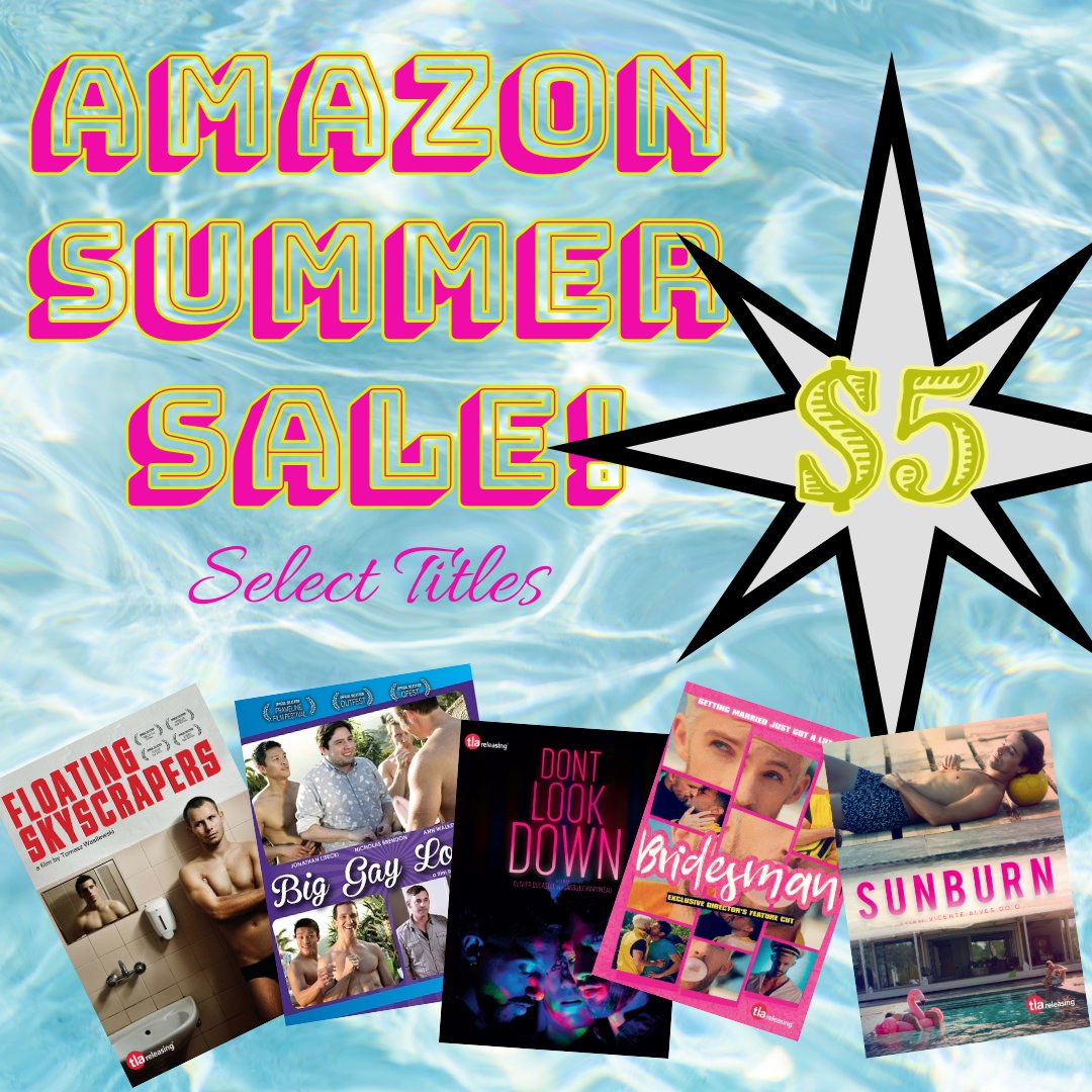 TLAReleasing's tweet photo. SUMMER SALE on Amazon! Select titles for $5! They may not be streaming forever, now's the perfect time to add them to your collection! #Ownyourmedia #buydvds #keepyourmedia #cine #indiefilm #queercinema #cinelgbt #lgbtfilm #cinegay #gaymovie #gaymovies #filmegay #gayfilm #queer https://t.co/dNkr7ryIb3