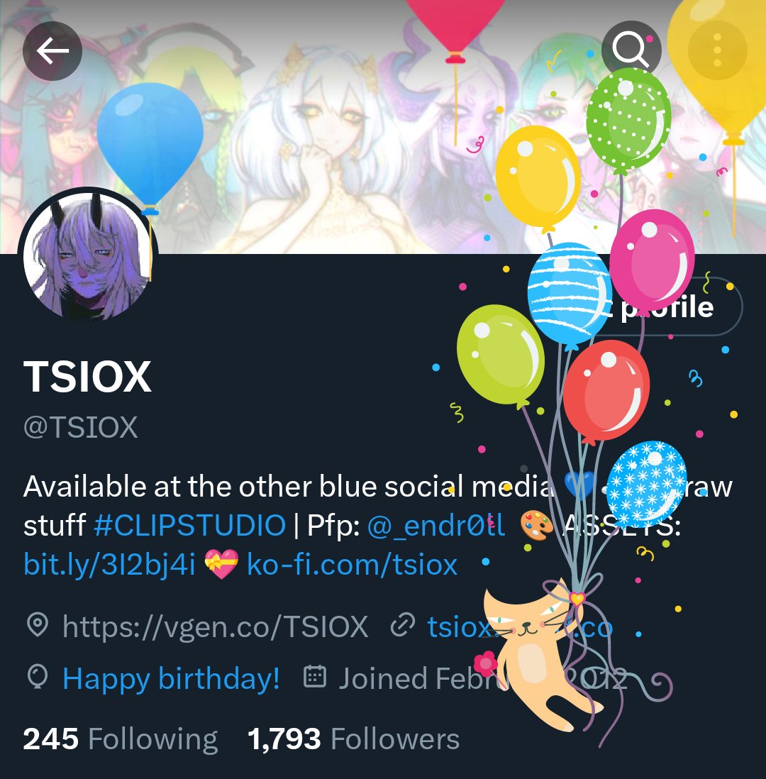 TSIOX's tweet image. Twitter won't give me enough balloons,  so I have to add my own 🎈 

Sadly I'm in no health for a celebration party, but it will be postponed until I get better.