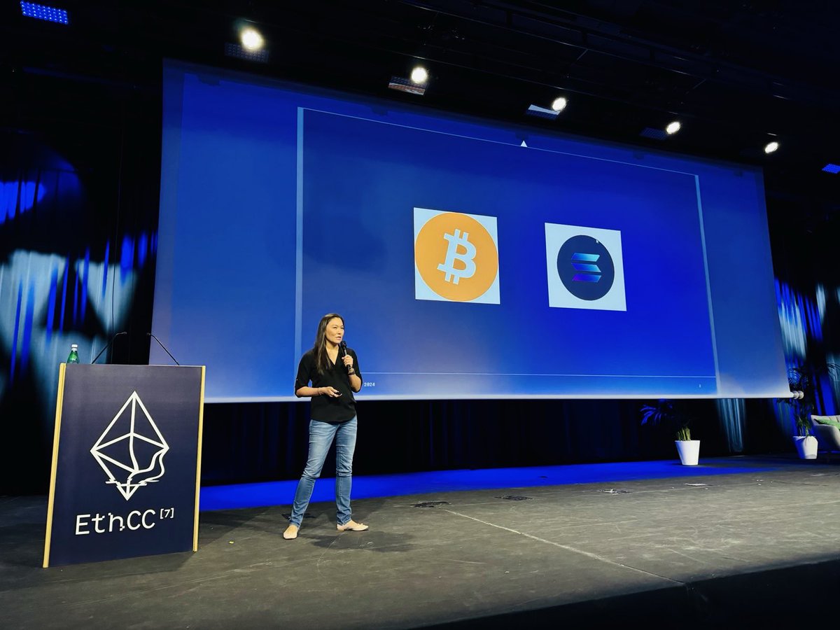 Here at EthCC talking about Solana and Bitcoin, and why PayFi, programmable money can only scale on Solana.