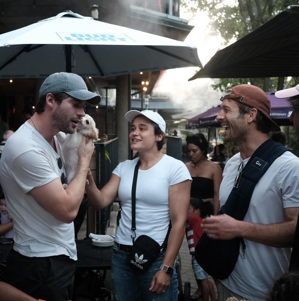 Brisket with Glen Powell, Daisy Edgar-Jones, Brandon Perea, David Corenswet and Katy O’Brian on the set of ‘TWISTERS’