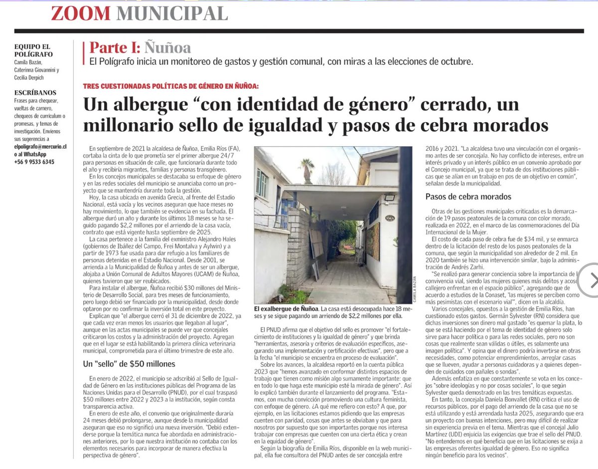 Hace 18 meses que Ñuñoa paga arriendo por una casa en desuso, que fue un fallido albergue con identidad de género. Una mirada a este proyecto, así como a un millonario sello de igualdad y otras políticas de género, en el Zoom Municipal de El Polígrafo.