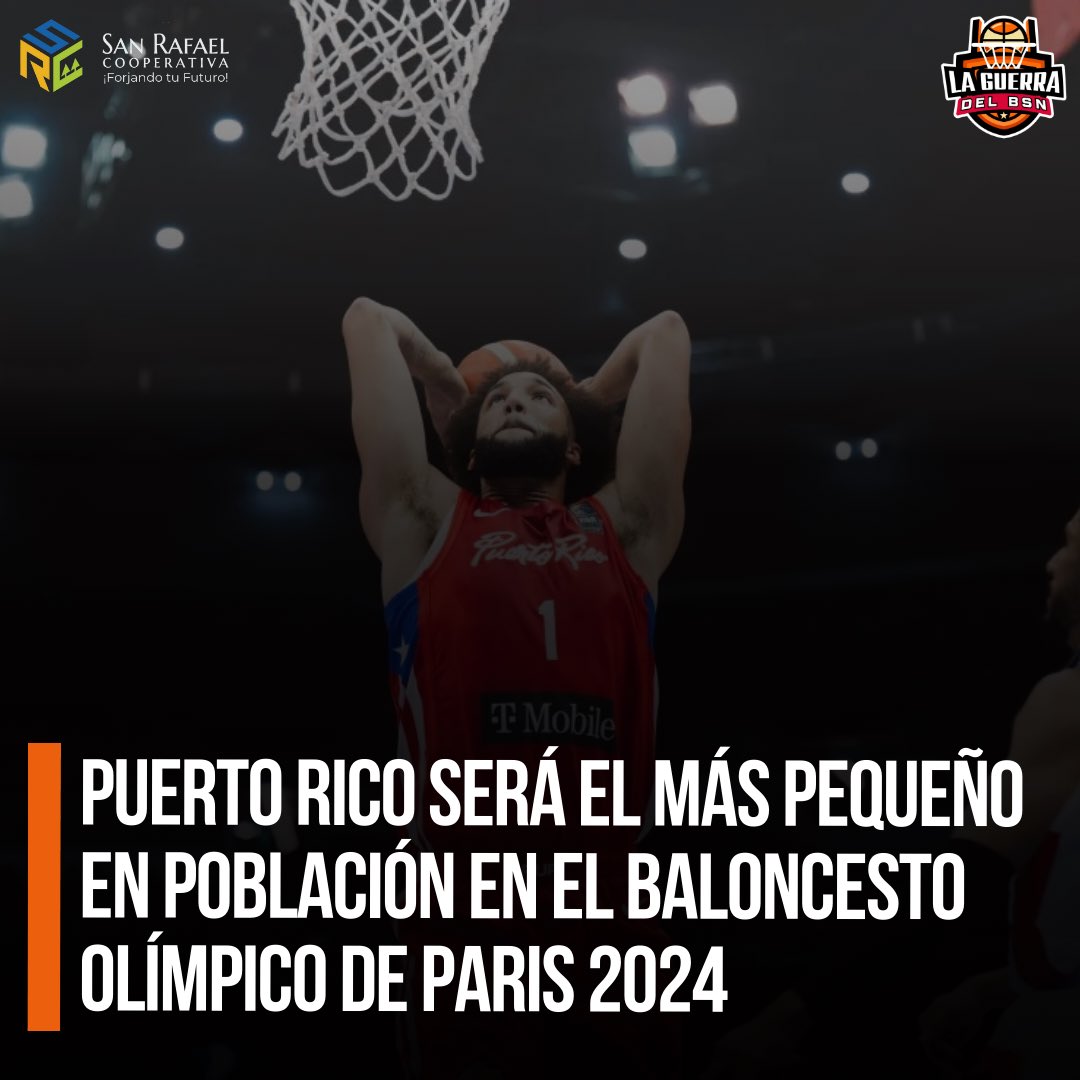 #FIBA | EL 100X35 ENTRE LAS GRANDES POTENCIAS

Oficialmente Puerto Rico será el equipo representativo con menos habitantes en el baloncesto olímpico de Paris 2024 en ambas ramas (masculino y femenino): 

1. China 🇨🇳 - 1,425 millones
2. Estados Unidos 🇺🇸 - 331 millones
3. Nigeria
