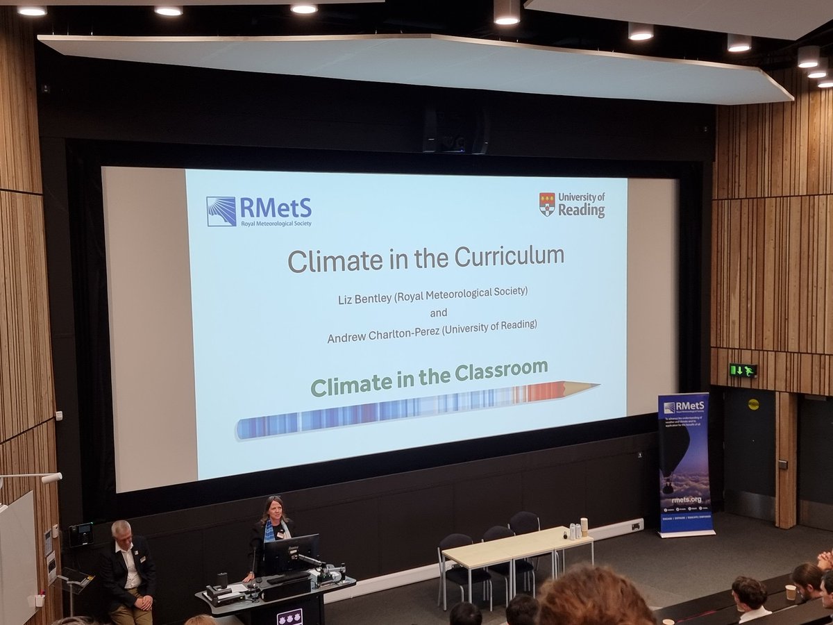 Ayesha Tandon (@ayeshatandon) on Twitter photo Hot off the press today!
@DrLizBentley <a href="/CharltonPerez/">Andrew Charlton-Perez</a> presenting a new report explaining how climate can be integrated into the school curriculum at the <a href="/RMetS/">Royal Meteorological Society</a>
weather and climate conference.
Super exciting to see this push for climate education in schools! Hot off the press today!
@DrLizBentley <a href="/CharltonPerez/">Andrew Charlton-Perez</a> presenting a new report explaining how climate can be integrated into the school curriculum at the <a href="/RMetS/">Royal Meteorological Society</a>
weather and climate conference.
Super exciting to see this push for climate education in schools!