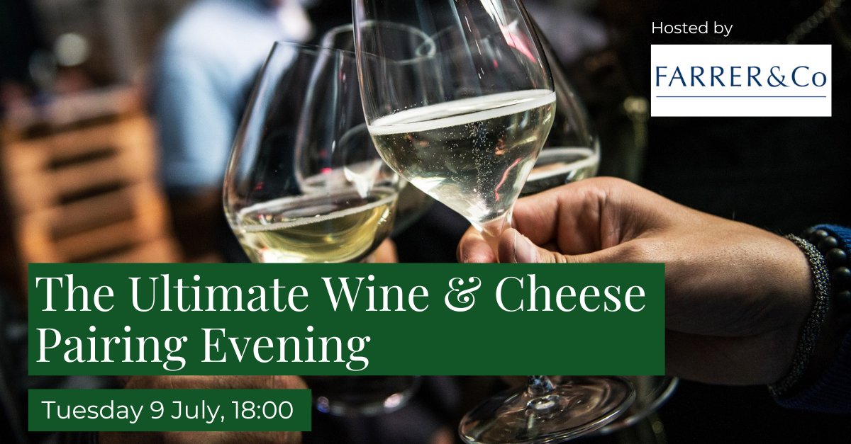 Calling 'last orders' for tomorrow's wine and cheese pairing event, supplied by Taste of the Grape, tomorrow at 18:00 at the offices of Farrer &amp; Co in London. Book your place here t.ly/BSE72. You’ll be left with a thirst for more!