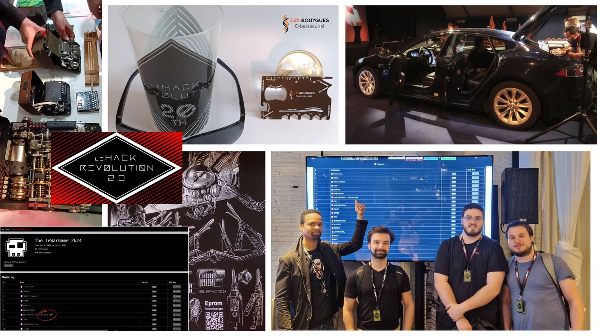 #LeHACK fête ses 20 ans ! L'équipe Pentest de #C2SBouygues a terminé 7ème sur 250 au War Game. Bravo à notre équipe, l'<a href="/ESGI/">ESGI</a>, #SLEEPYHOLLOW et l'<a href="/ESME_ingenieurs/">ESME</a> qui constituaient la team Hack'narchism !