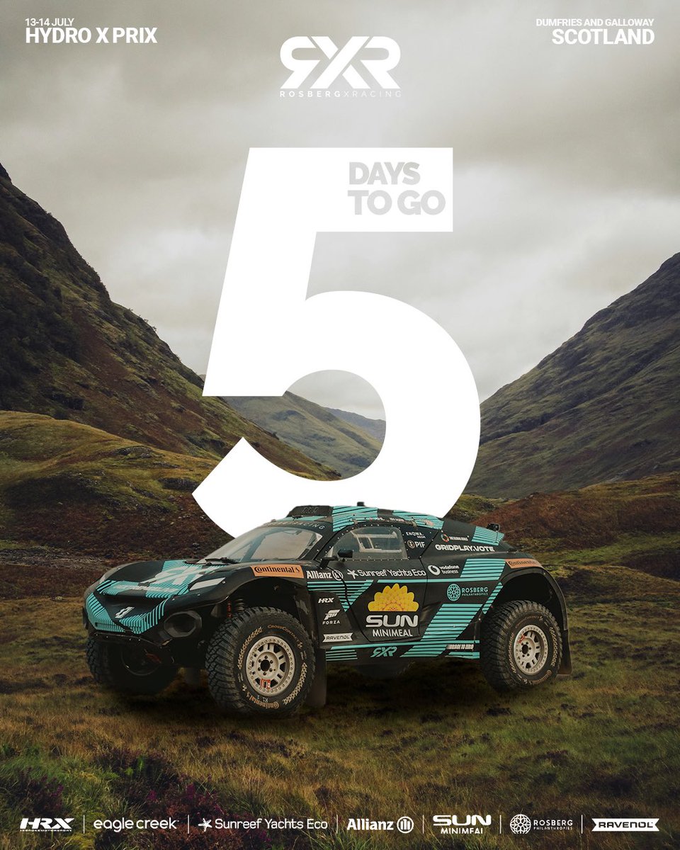 Hello Race Week! Team RXR is ready to rock Scotland 🏴󠁧󠁢󠁳󠁣󠁴󠁿. A brand new double header is heading your way in 5 days! Who’s ready for the #HydroXPrix? 😎🔥