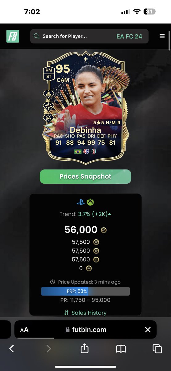 ScalpingTrades's tweet photo. @NickRTFM She is the closest card to that season Bernardo please try her https://t.co/XOuNADqyrc