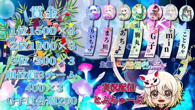 _0tofu's tweet photo. 【 🦈モブHL🌰 ～ モブ配信者の集い リーグ ～ ７月度 day❶ 実況🎙 】

7/8 22:30～3戦

"モブ配信者の集い"主催リーグ✨
G子賞はTikTokで毎週発表🎶

今月は全23チーム参戦✨
初日を制するチームはどこだ❔❕

🔗 ⇒ https://t.co/RwdGk56Tww

#とふちゅーぶ◻️ https://t.co/zfK5YyO81Y