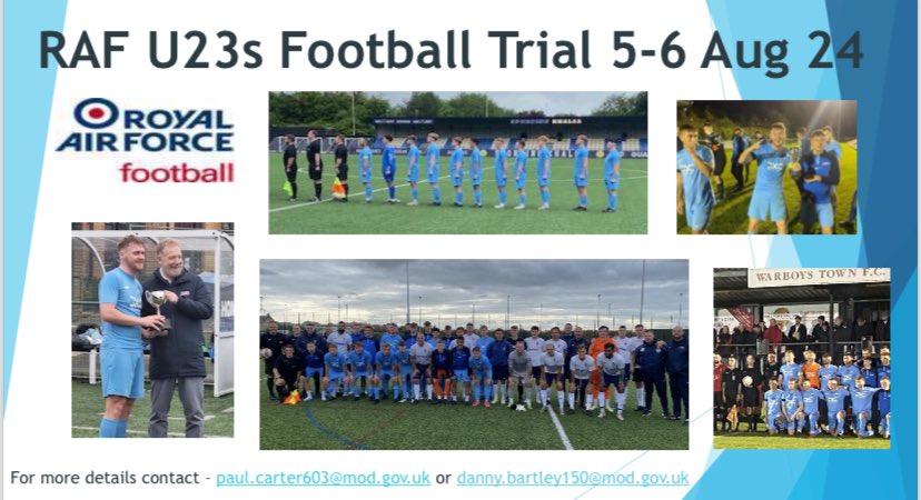 RAF U23s Football Trials <a href="/RAFFootball/">RAF FA</a>