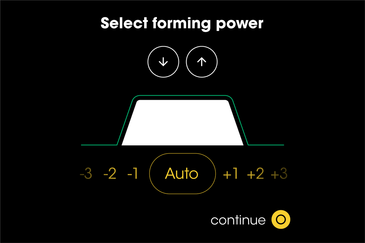 TeamMayku's tweet image. We're excited to announce our latest firmware update!
- Adjustable power for the perfect level of detail
- Tank pre-charge for shorter cycle times
- A complete overview of material settings on the confirmation screen before forming
#TeamMayku #MaykuMultiplier #FirmwareUpdate