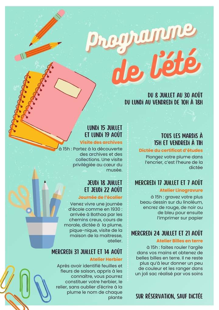 Programme de l'été