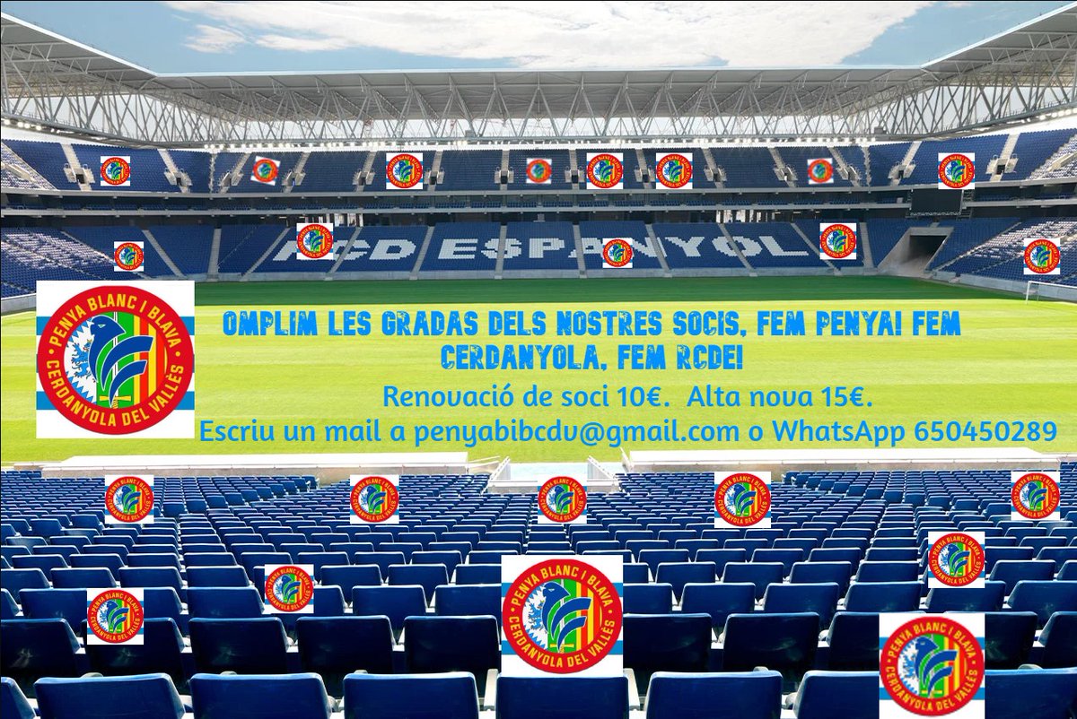 ❗CAMPAÑA DE RENOVACION/ALTAS para la temporada 24/25❗ Llenemos la grada de nuestros socios, hagamos penya, hagamos Cerdanyola, hagamos RCDE!