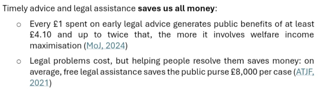 Legal advice saves the public purse....ensuring capacity for advice is win win for everyone in society and economically......