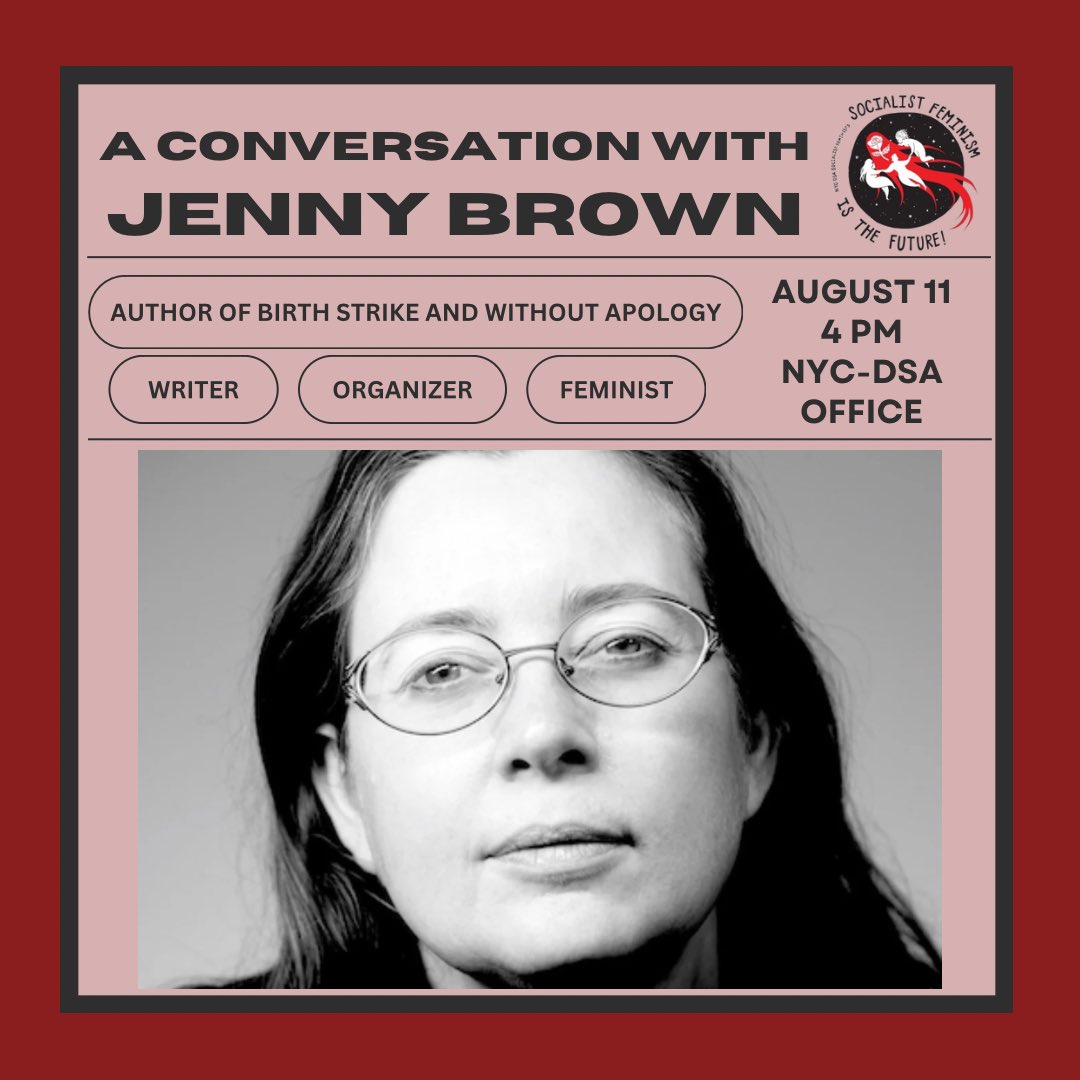 NYCSocFem's tweet photo. We are excited to announce that we will be hosting @JennyBrownLN at our upcoming meeting to discuss her work and its significance in today’s political atmosphere. RSVP at the link in our bio! 🌹 https://t.co/VXYnbK7lzj