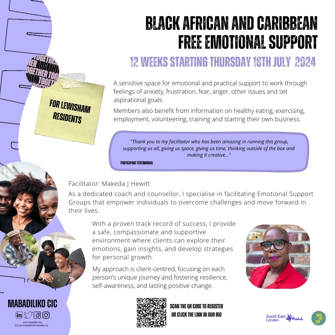 On the 18th July 2024 we will be starting our Free General Emotional Support Group for 12 weeks!

Sign-up now and please share with anyone who may benefit from this workshop!