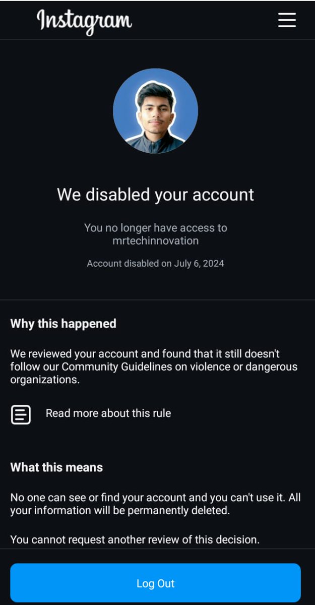 mrtechinovation's tweet photo. Hey @instagram @Meta 
My account, with over 500k followers, has been disabled without a valid reason. You mentioned it was for violating platform guidelines, but after a thorough review by our team, we found no such violations. https://t.co/EKAIRyb336