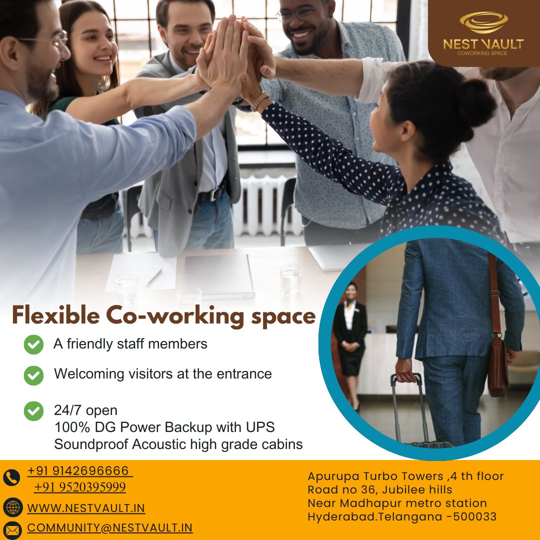 Nestvault's tweet photo. Ready to take the leap? Book a tour of Nestvault Coworking Space
contact info: +91 9142696666, 9520395999
mail info; community@nestvault.in
web info ; https://t.co/JLHpsBtohg
#coworking #SharedWorkspace #coworkingcommunity #flexibleoffice #remotework #freelancerlife #startupli https://t.co/UnIsBAnuQZ