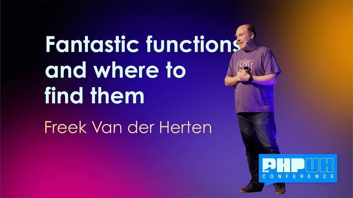 PHPUKConference's tweet image. Discover the hidden gems of PHP in &apos;Fantastic Functions and Where to Find Them&apos;

From surprising features to inspiring projects, this keynote from @freekmurze at #phpuk24 will broaden your PHP horizons. 

Catch the full talk on YouTube now! buff.ly/4bj5bDA 
#php #phpc