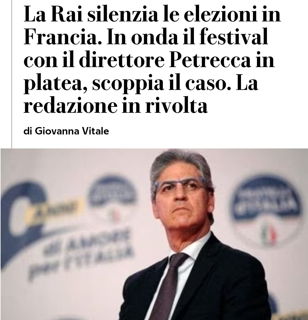 AntoFerrantePd's tweet image. Se la #Rai ha oscurato le #elezionifrancesi siamo davanti ad una vera e propria TV di regime, completamente asservita al #GovernoMeloni .
Mi aspetto chiarezza a breve.
@USIGRai