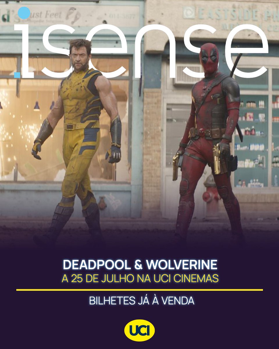 CinemasUCI's tweet photo. 🔥Preparado para assistir a "Deadpool & Wolverine" com melhor qualidade de som e imagem? Compra já o teu bilhete #isense em👉 https://t.co/OfqpfOavV4 #deadpoll&wolverine #filmes #ubbo https://t.co/7uIP80PEA6