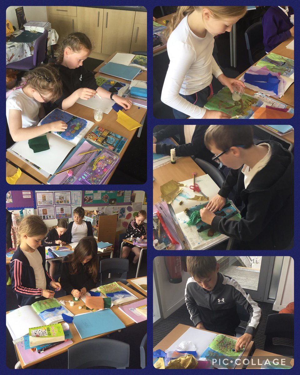 SFCPSY4's tweet photo. Adding different collage techniques to enhance our paintings https://t.co/OWAiTPqgrA