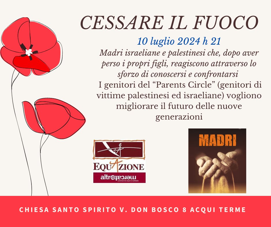 MADRI, Film documentario. Ingresso Libero. 
Via don Bosco 8 #acquiterme 
#cessareilfuoco
