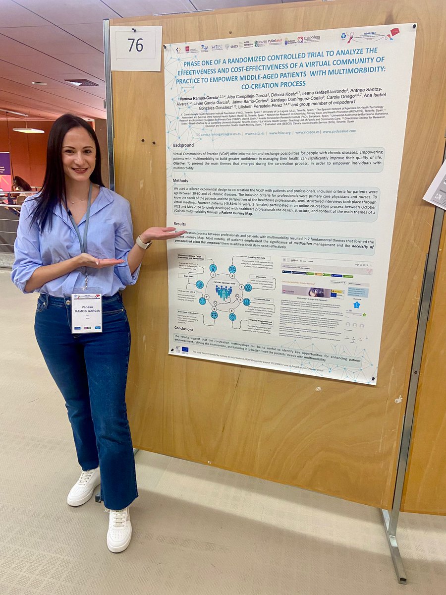 _SESCS_'s tweet photo. 📝 @VanesaRamos1106  presenta su póster: "Phase one of a randomized controlled trial to analyze the effectiveness and cost-effectiveness of a virtual community of practice to empower middle-aged patients with multimorbidity: co-creation PROCESS" #Multimorbilidad @Pydesalud https://t.co/tQN2XyGxE4