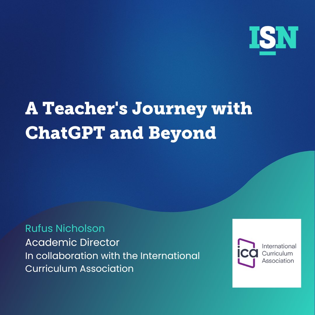 In this article, the International Curriculum Association (ICA) explore one teacher's journey with the AI tool ChatGPT.

An incredibly supportive read for teachers looking to explore the opportunities and benefits of AI.

Read the full article here👉: bit.ly/4cS58ix