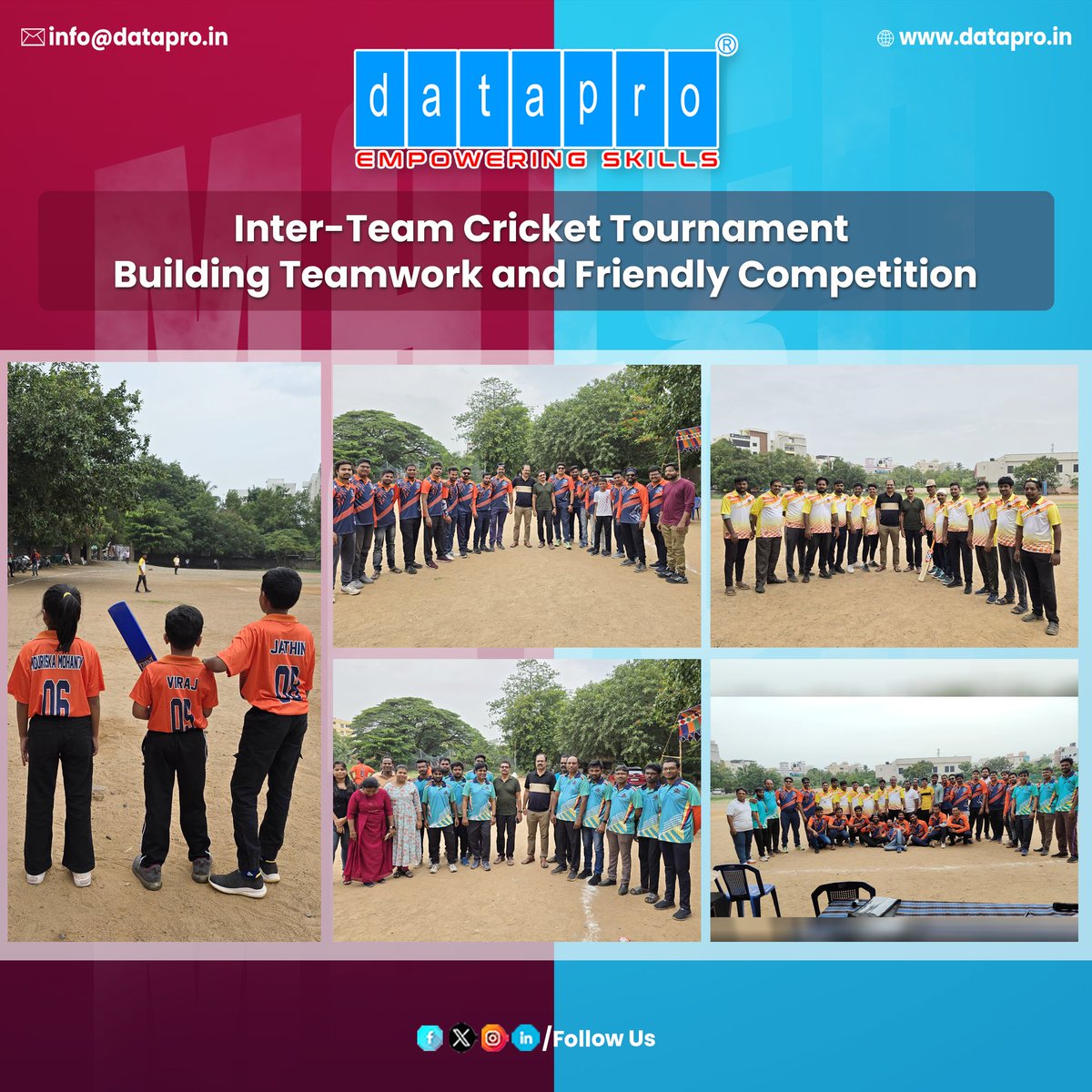 dataproofficial's tweet image. Our Inter-Team Cricket Tournament was a huge success, fostering teamwork &amp;amp; friendly competition among our talented teams. Kudos to all participants for their enthusiasm and energy!
#dataprocomputers #crickettournament #teamwork #friendlycompetition #sportsmanship #officesports