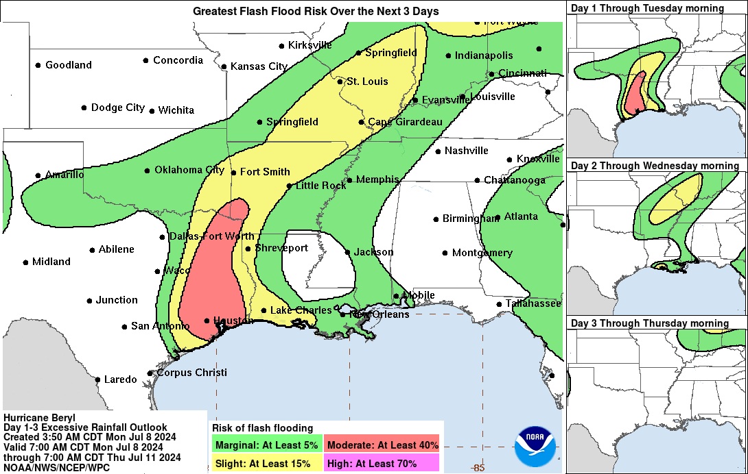 NHC_Atlantic's tweet photo. 4AM CDT July 8: #Beryl makes landfall near Matagorda, Texas with maximum sustained winds of 80 mph. Life-threatening storm surge and strong winds are occurring with considerable flash and urban flooding expected. For more information visit https://t.co/tW4KeGe9uJ https://t.co/UP7pRftxum