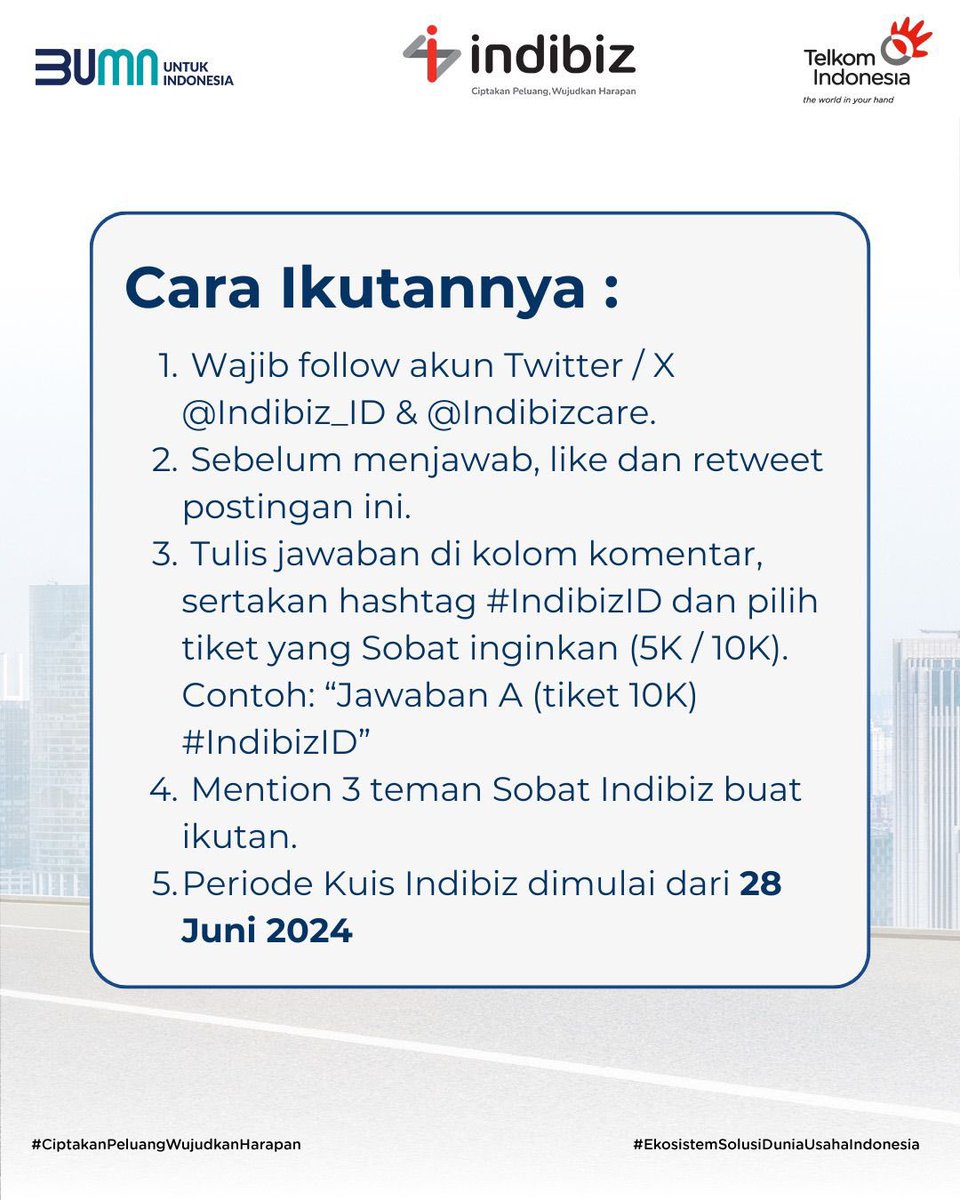 Indibiz_ID's tweet photo. #IndibizID 
#SehatBarengIndibiz
#CiptakanPeluangWujudkanHarapan
#EkosistemSolusiDuniaUsahalndonesia https://t.co/fKmIh3TdAs