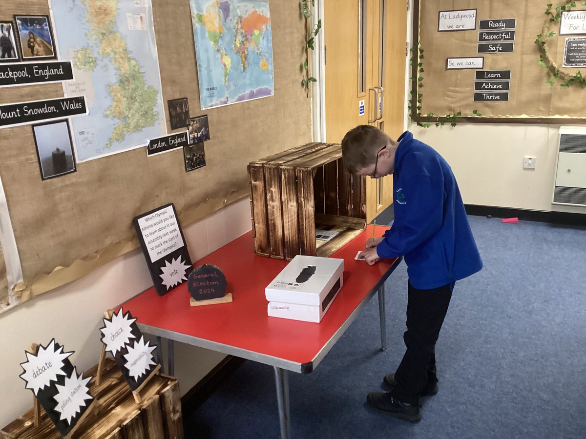 MrsJamesLW's tweet photo. On Friday, Maple Tree took part in Ladywood’s General Election. We are looking forward to finding out the results of which Olympian we will be learning about in assembly this week. @LadywoodKH https://t.co/rPvivv8Gkb