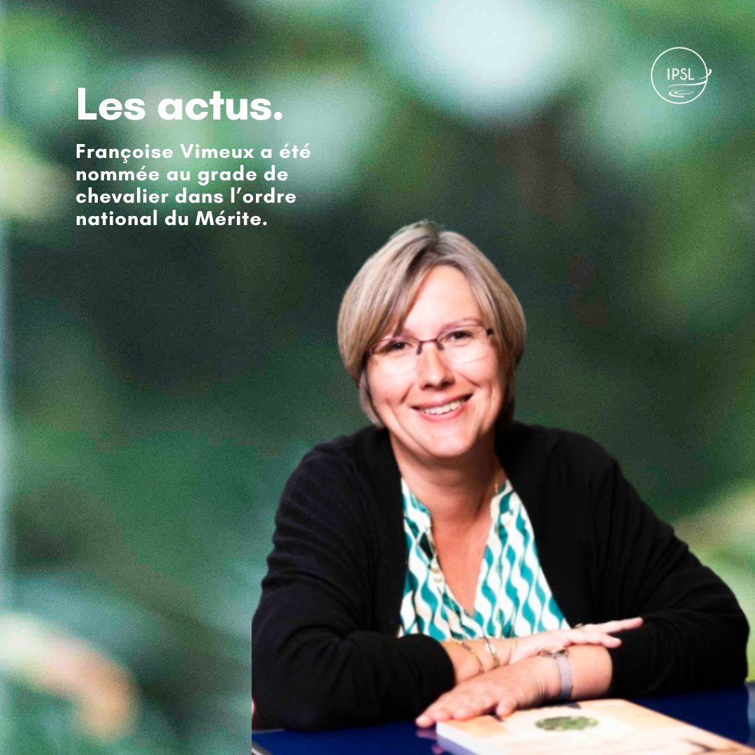 👏✨Françoise Vimeux, nommée au grade de chevalier dans l’ordre national du Mérite
Climatologue à l’<a href="/ird_fr/">IRD.fr</a> directrice de recherche au Laboratoire des Sciences du Climat et de l'Environnement et au Laboratoire HydroSciences Montpellier
tinyurl.com/38fvwjnt

#LSCE_IPSL