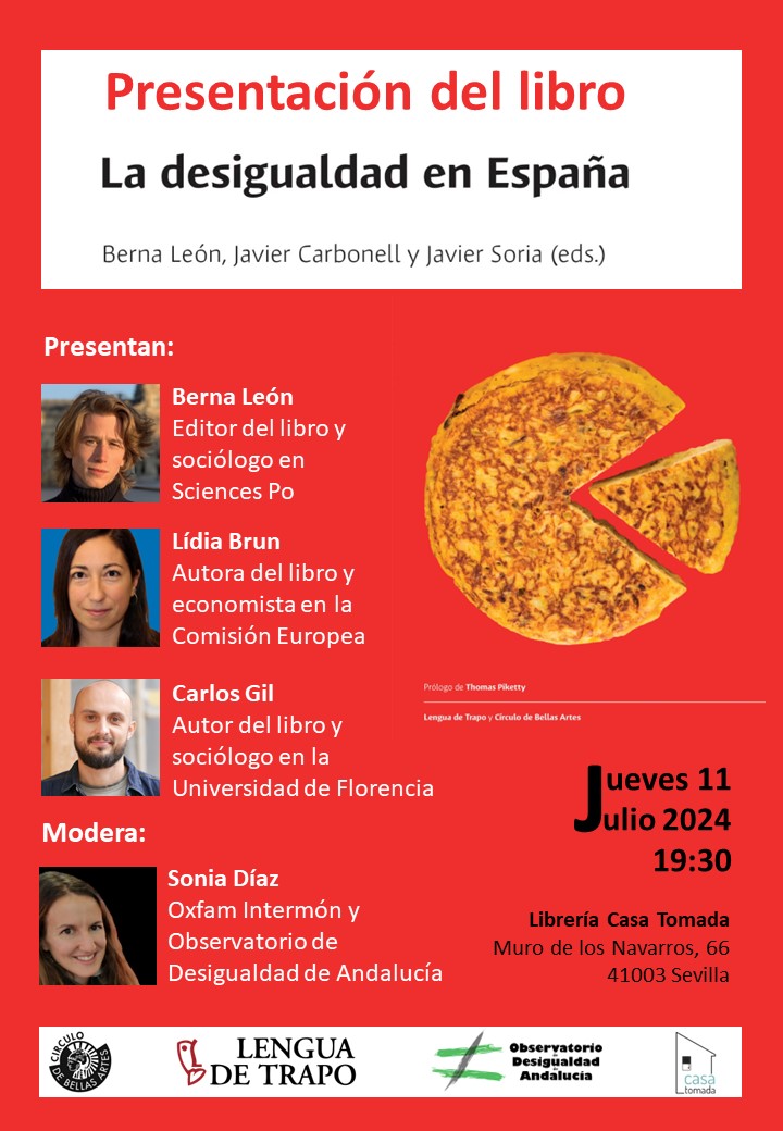 KarlosJ89's tweet photo. Este jueves (19:30) @enlacasatomada de Sevilla, @berna_leon, @LilyPurple311 y yo presentamos La Desigualdad en España, moderado por @SoniaDiazzz. Hablaremos sobre retratar la desigualdad con datos, entender sus causas, desmontar mitos que la perpetúan y combatirla con políticas👇 https://t.co/WM2fV90CZB