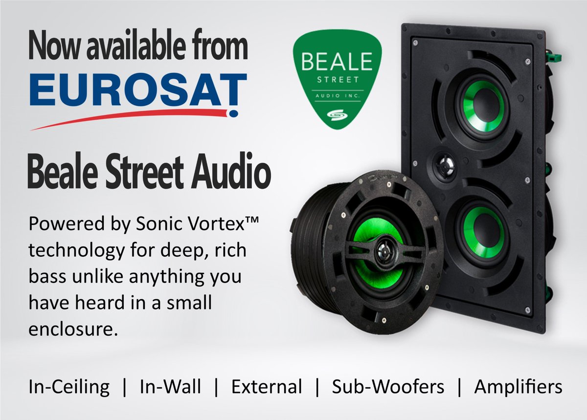 EurosatEastern's tweet photo. Eurosat Eastern are happy to announce that we have expanded our product portfolio with the introduction of the fantastic range of Beale Street speakers. Available now, call, email or check our website for details and pricing.

#Eurosat #BealeStreet #Speaker #Multiroom https://t.co/285P7S0OFH