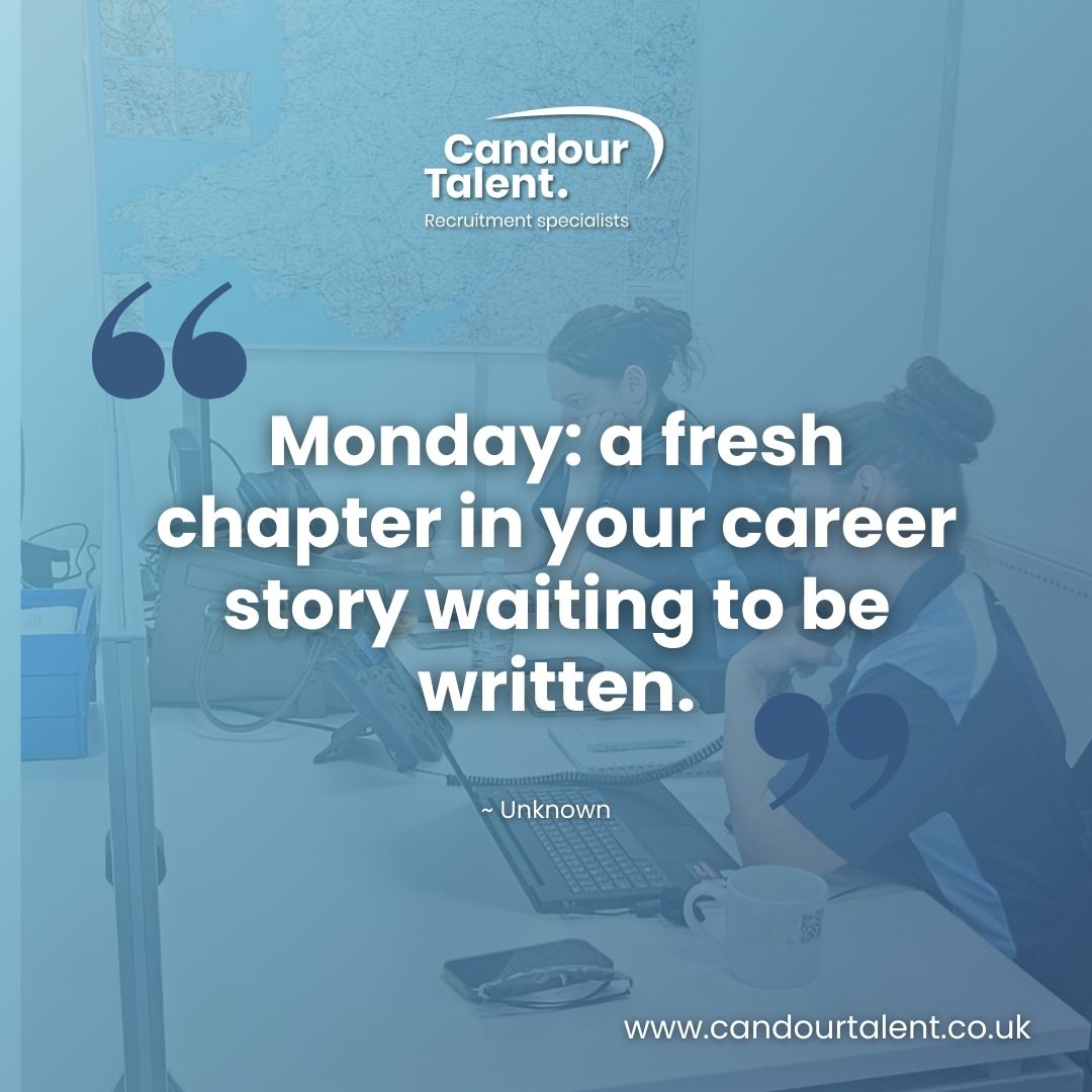 Every week brings new opportunities &amp; the chance to advance your career. We're here to help you write the next exciting chapter of your journey. 📚 Ready to turn the page &amp; explore new opportunities? Connect with Candour Talent today &amp; let's make your career aspirations a reality