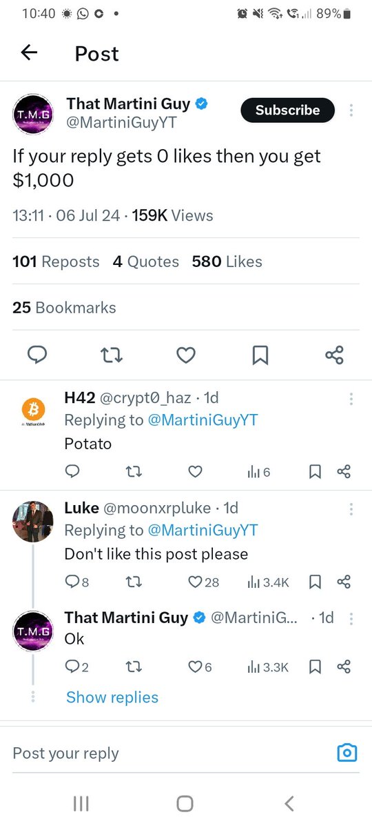 crypt0_haz's tweet image. Hello @MartiniGuyYT, have I qualified yet?!! 😂