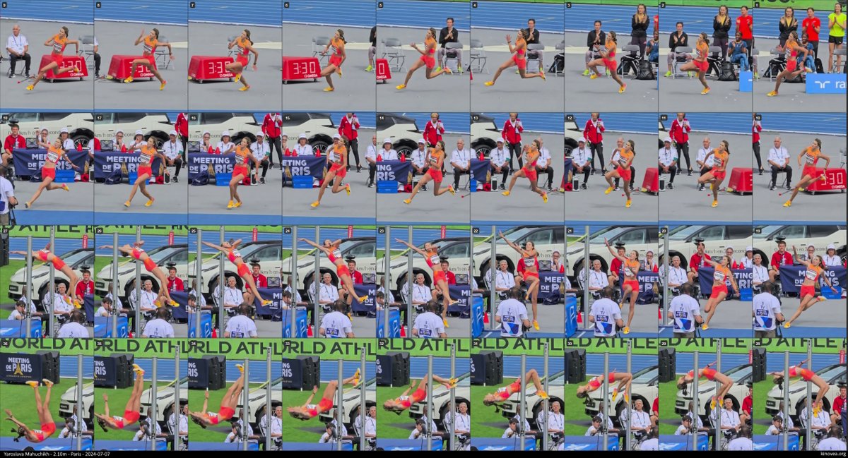 Kinogram of Yaroslava Mahuchikh 2.10m jump