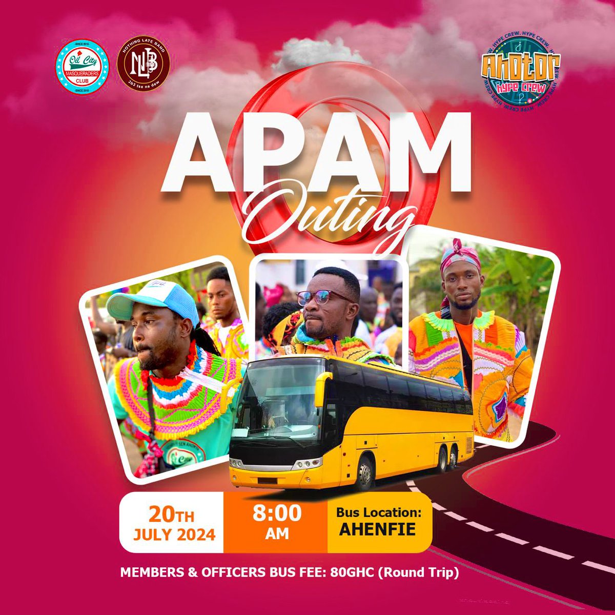 Ahotor Hype Crew (@_ahotorhypecrew) on Twitter photo The <a href="/ahotor2015/">Oilcity Masquerades</a> Apam Outing is coming on the 20th of July.
Fireworks throughout this outing with dope tunes from <a href="/NothingLateBand/">Nothing Late Band</a>. Don’t miss out 🔥🔥🥁 <a href="/FanteSpace/">Fante Space</a> <a href="/FadaMightyMan/">Micheal Ackerson</a> <a href="/_CLIQImage/">CLIQ IMAGE</a> <a href="/__liptonia/">ᴛᴏɴɪᴀ</a> <a href="/prezjay22/">Amoah John Ekow</a> @DeekRider <a href="/emmanuel_krakue/">K.Konate</a> @Papajay21 <a href="/ekowdezzy/">Takoradi Caicenzo🇬🇭💙</a> The <a href="/ahotor2015/">Oilcity Masquerades</a> Apam Outing is coming on the 20th of July.
Fireworks throughout this outing with dope tunes from <a href="/NothingLateBand/">Nothing Late Band</a>. Don’t miss out 🔥🔥🥁 <a href="/FanteSpace/">Fante Space</a> <a href="/FadaMightyMan/">Micheal Ackerson</a> <a href="/_CLIQImage/">CLIQ IMAGE</a> <a href="/__liptonia/">ᴛᴏɴɪᴀ</a> <a href="/prezjay22/">Amoah John Ekow</a> @DeekRider <a href="/emmanuel_krakue/">K.Konate</a> @Papajay21 <a href="/ekowdezzy/">Takoradi Caicenzo🇬🇭💙</a>