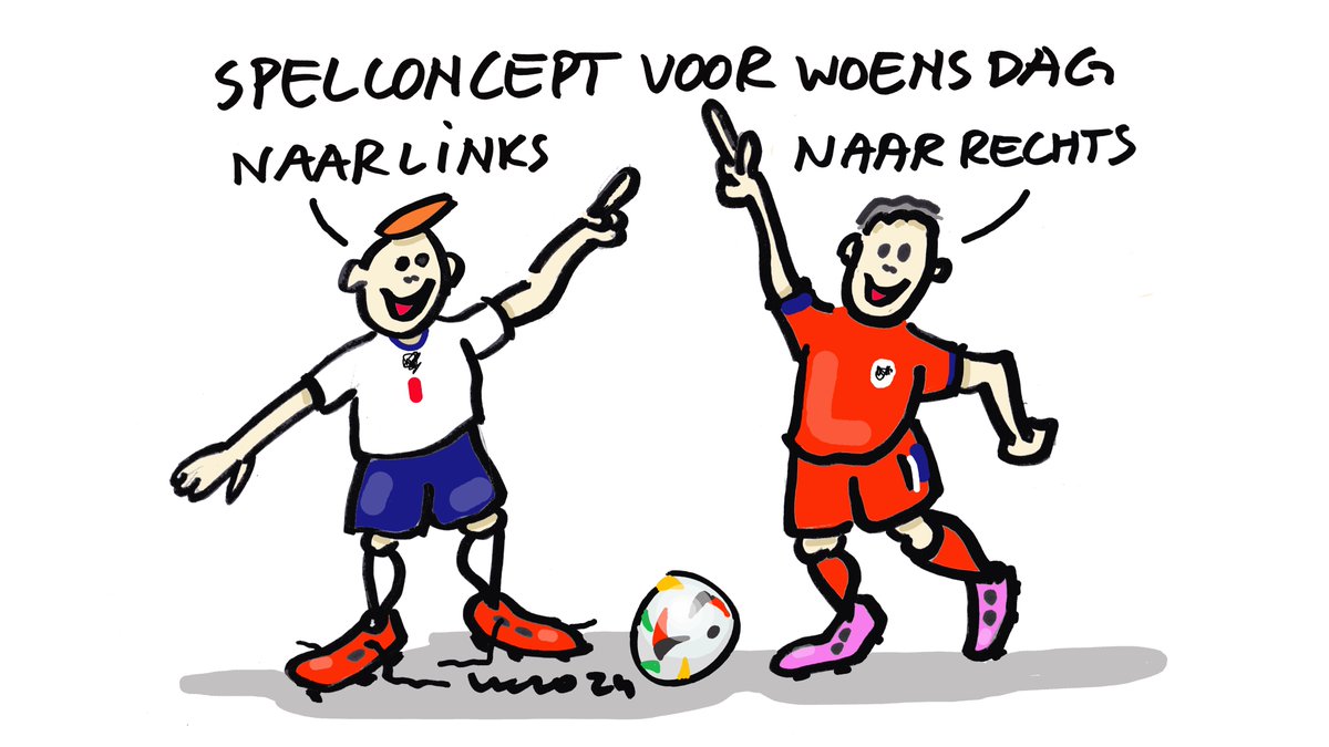 Spelconcept voor woensdag: naar links!, naar rechts!

twentejournaal.nl/artikel/44608-…

Cartoon: Leo Kemper

Zie ook twente-magazine.nl

#voetbal #ek #ekvoetbal #nlelftal #cartoon #nedeng #euro2024 #nederlandselftal #onsoranje #twente