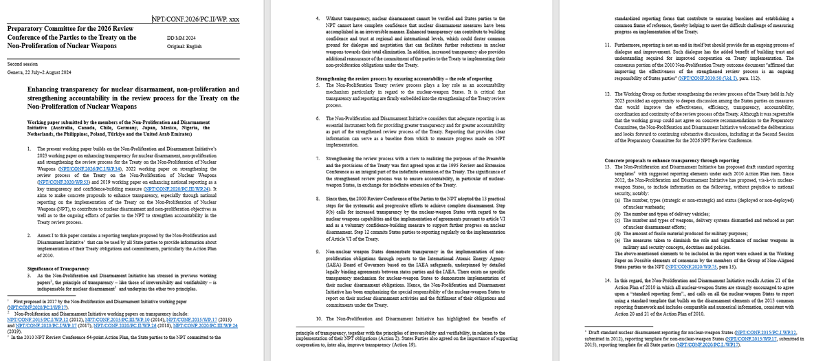 TheNPDI's tweet photo. @TheNPDI hereby presents its 2024 working paper on Transparency and Accountability. Aiming to contribute to the 2024 #NPT PrepCom, the paper has been submitted to the Conference and will be published soon. https://t.co/KoVu8W8icp