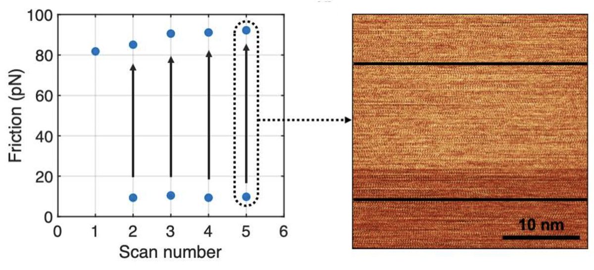 MehmetZBaykara's tweet image. New pre-print on arXiv! 

In collaboration with Martin Müser, we explain why superlubricity works under ambient conditions, where all surfaces are covered by dirt molecules ⛸️

arxiv.org/abs/2407.03360 #friction #superlubricity #atomicforcemicroscopy
