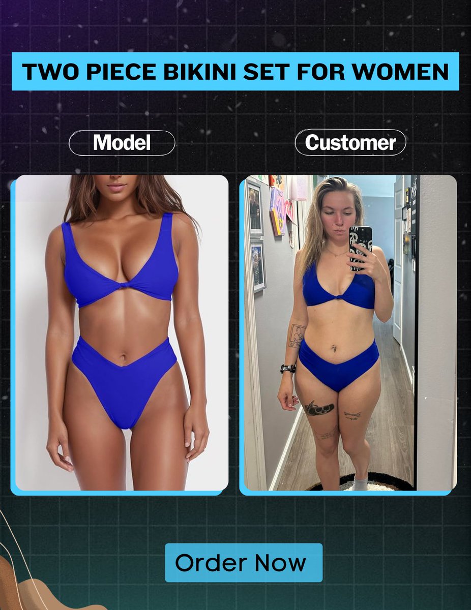 Zestyleau's tweet photo. Bikini Set for Women Solid V Neck Knot Front Push Up High Leg Thong Two Piece Swimsuit

🔗- https://t.co/ORFvT40gtv

#BikiniSet #VNeckSwimsuit #PushUpBikini #HighLegThong #TwoPieceSwimsuit https://t.co/eBeEXaWuCN