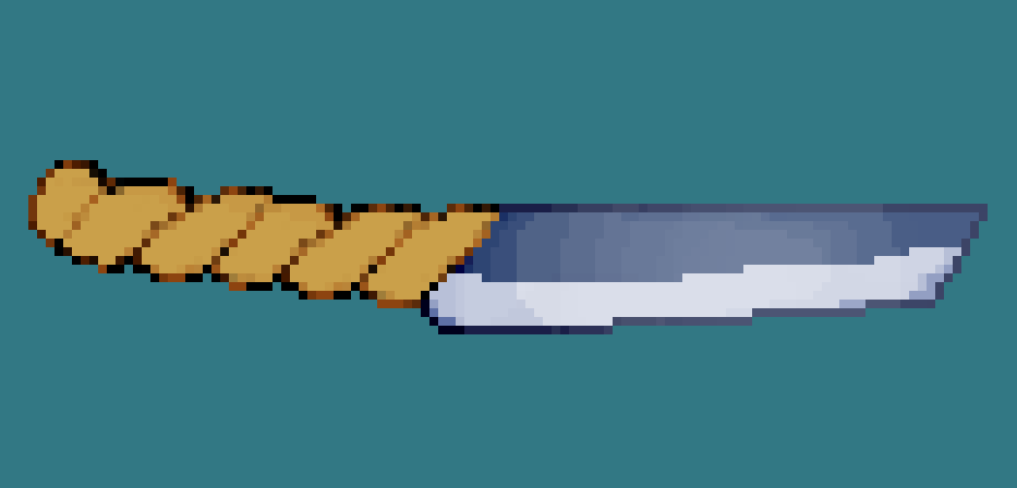 EmmanuelArtGame's tweet photo. Knife with braided handle 🔪

#Pixelart https://t.co/z9YCNsyzhY