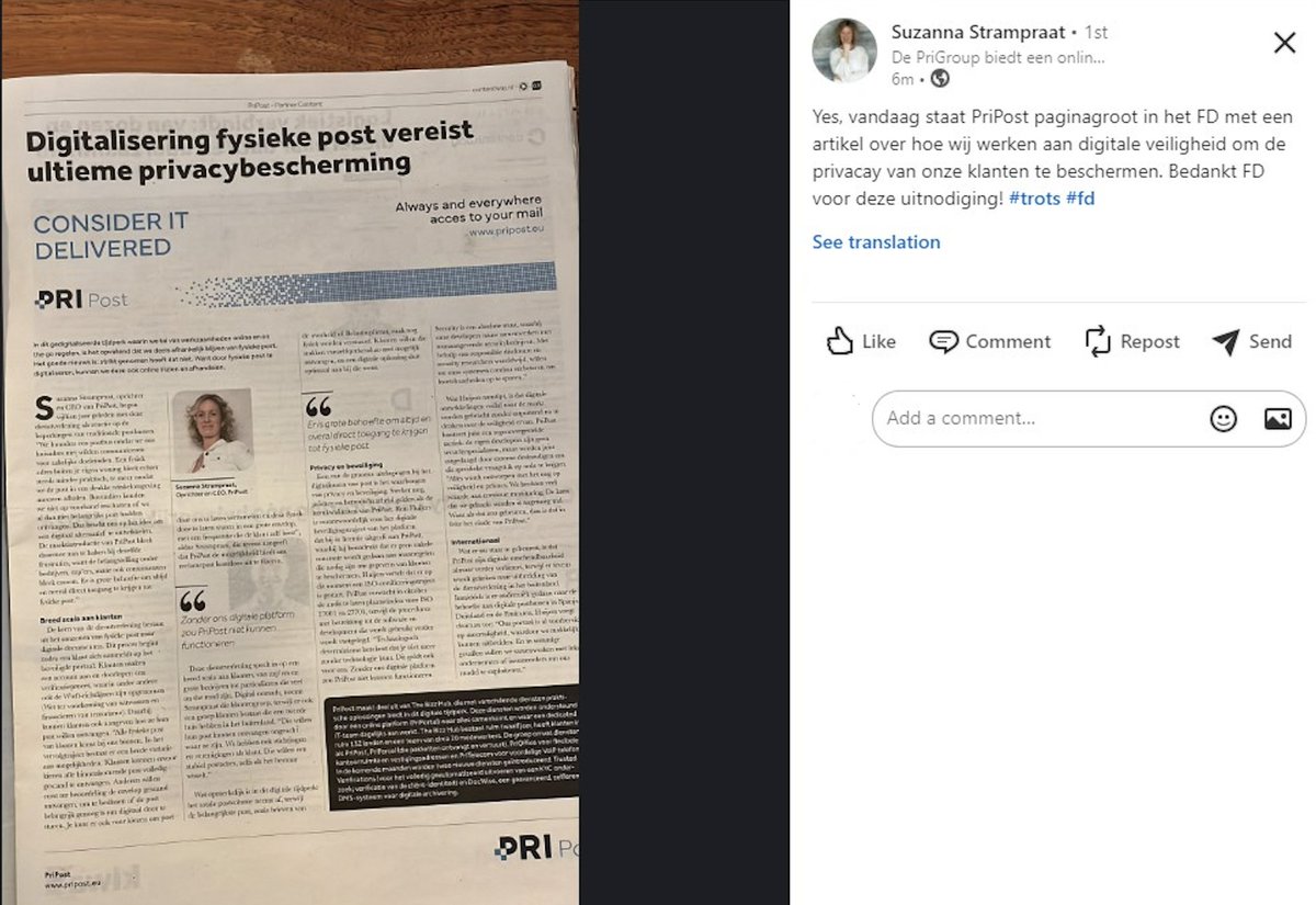 Waarom die branded content-bijlages van het FD een probleem zijn: charlatans als deze doen op social media net alsof het redactioneel is, en dat ze zijn "uitgenodigd" door de krant. Zonde, doet echt afbreuk aan de geloofwaardigheid van de journalistiek