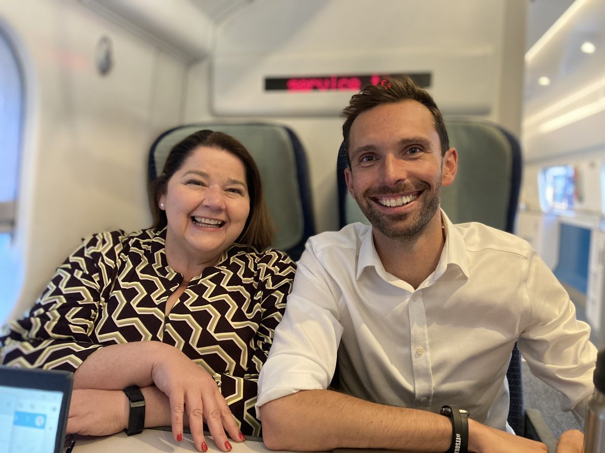 On my way to Westminster for my first day at the new office! Bumped into fellow new Cumbrian MP Julie Minns to share the journey with.