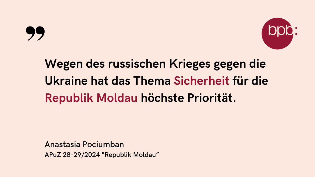 APuZ_bpb's tweet photo. In der neuen APuZ "Republik Moldau" erklärt @NastiaPociumban von der @dgapev, warum #EU-Integration und gesellschaftlicher Zusammenhalt entscheidend für die Zukunft des Landes sind https://t.co/xxRGOCFiFk https://t.co/DkowBl12JD