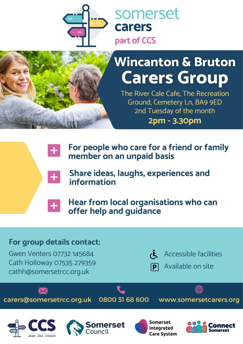 At Yeovil Carers Group tomorrow, we have Somerset Care visiting to offer tips for caring for a person residing in a care home. At the Wincanton and Bruton group, Healthwatch will be on hand to hear about your health and social care experiences.
#SomersetCarers #CarersGroups